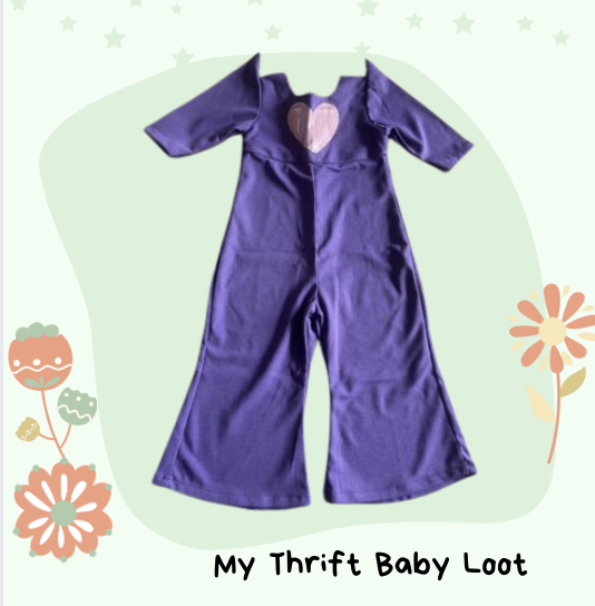 Preloved Nino by Vani mehta purple heart jumpsuit (2-4 years)